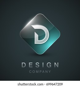 Artistic design vector logo template with the letter D.