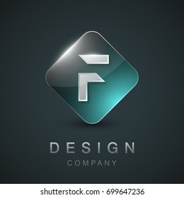Artistic design vector logo template with the letter F.
