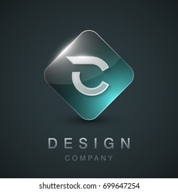 Artistic design vector logo template with the letter C.