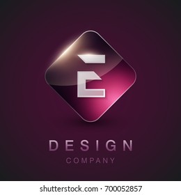 Artistic design vector logo template with the letter E.