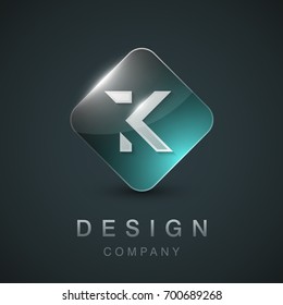 Artistic design vector logo template with the letter K.