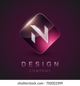 Artistic design vector logo template with the letter N.