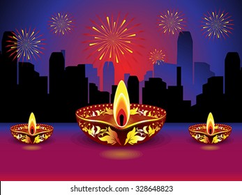 artistic detailed diwali background vector illustration