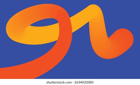 Artistic digital abstract featuring a flowing orange ribbon with yellow tones on green. Perfect for modern design and visual branding.