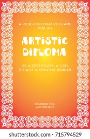 Artistic diploma frame