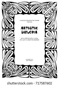 Artistic diploma frame