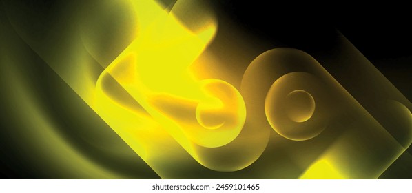 An artistic display of a luminous yellow circle on a dark backdrop, resembling a glowing petal pattern. This macro photography captures the intricate beauty of a flowering plant in a mesmerizing way