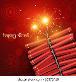 fondo vectorial de los petardos diwali artísticos