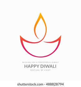 Artistic Diwali Diya On White Background