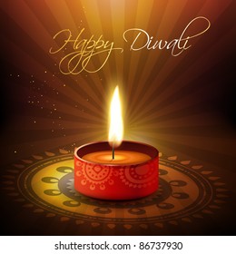 artistic diwali diya vector illustration