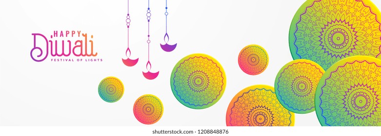 artistic diwali festival background with mandala decorative