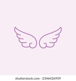 Artistic double angel wings. Vector symbol.