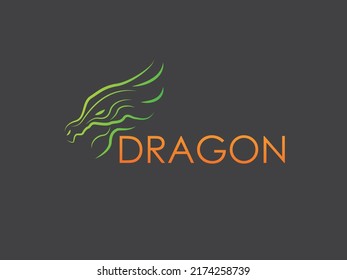artistic dragon head logo design 