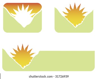 Artistic drawing sun with abstract background