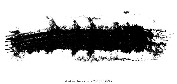 Borda artística dinâmica grunge texturizado preto tinta listrada pincel traçado. Forma de pincel de rímel escuro isolado abstrato para design de moldura de textura, fundo, decoração de banner de placa