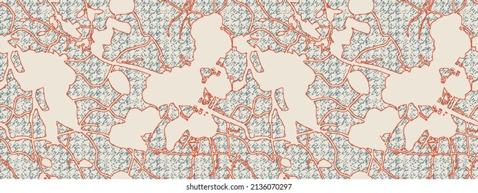 Artistic earth color worn line art floral Abstract seamless pattern houndstooth design. Dog tooth background. Floral fabric sample with watercolor effect. Textile print for duvet cover, jacket