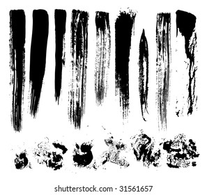 artistic effect "dry brush", vector  without gradient