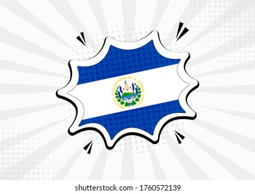 Artistic El Salvador country comic flag illustration. Abstract flag speech bubble pop art vector background