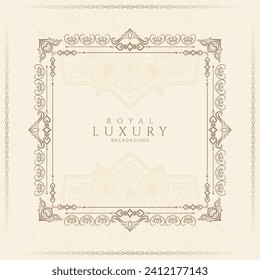 Artistic elegant classic vintage floral frame background design vector