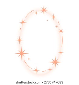 artistic and elegant starry empty oval frame design vector