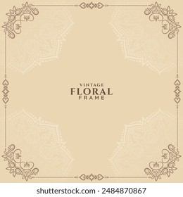 Artistic elegant vintage floral frame background design vector