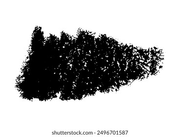 Artistic element with a grungy brush effect. Black wax chalk stroke vector. Isolated on white. Chalk texture, freehand drawing. Perfect for brushes, poster designs, postcards, and patterns.