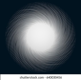 Artistic Element With Radial, Circular Lines. Radiating, Concentric Lines Forming Circular Pattern