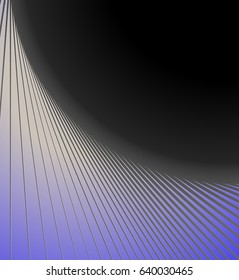 Artistic element with radial, circular lines. Radiating, concentric lines forming circular pattern