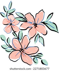 Vector artístico exótico floral colorido