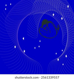 An artistic exploration of human introspection and universal harmony, blending abstract forms, fluid lines, and soothing gradients to evoke a sense of peace, connection, and wonder.