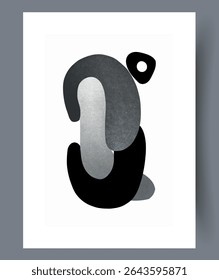 Artistic expression through abstract and monochrome shapes creates a captivating aesthetic