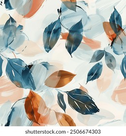 Künstlerischer Herbst Eukalyptus Blatt Aquarell Abstrakt Skandinavisches Design Nahtloses Muster Tapete Vorhang Bettwäsche Hintergrund Polsterung Geschenk Wrapping Papier Vektor 