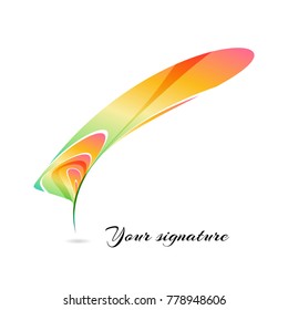 Artistic feather isolated on white background