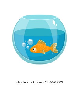Artistic fish glass aquarium vector design illustration isolated on white background