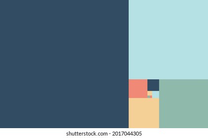artistic flat golden ration rectangles with patone color.