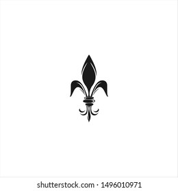 Artistic Fleur de Lis symbol logo design vector monochrome