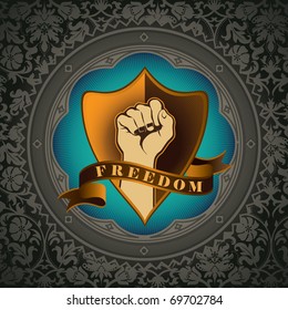 Artistic floral background with fist. Vector illustration.