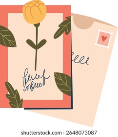 Artistic floral greeting card template