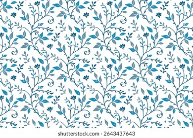 artistic floral outline in hand drawn style with continuous pattern flow for packaging paper kitchen wear and modern pillow cover use

