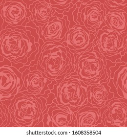 Artistic floral print. Seamless vector pattern with red roses. Template for cards, gift wrappings and textile design.