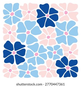 artistic floral square shape illustration