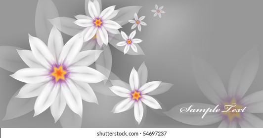 Artistic flower background. Vector background executed in the muffled tones
