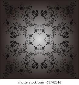 Artistic flower golden background - vector