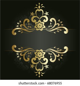 Artistic flower golden background for your text.