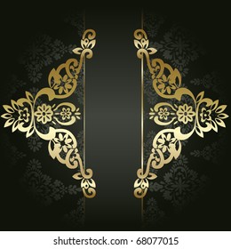 Artistic flower golden background for your text.