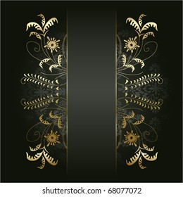 Artistic flower golden background for your text.