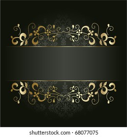 Artistic flower golden background for your text.