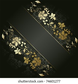 Artistic flower golden background for your text.