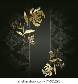Artistic flower golden background for your text.