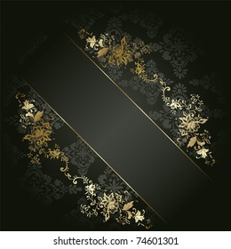 Artistic flower golden background for your text.